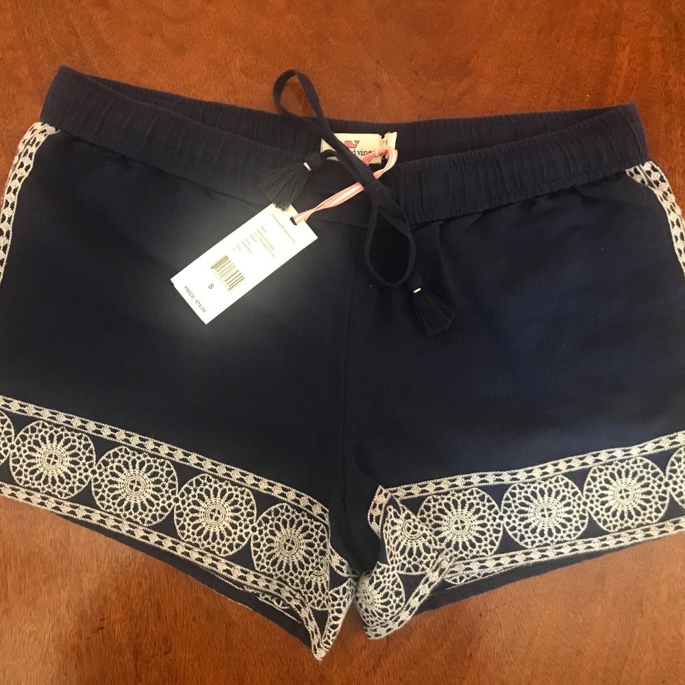 Navy Blue Embroidered Vineyard Vines Shorts Sz s